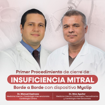 Primer procedimiento de cierre de insuficiencia mitral borde a borde con dispositivo myclip